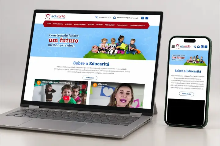 Prévia do projeto Educaritá, Website