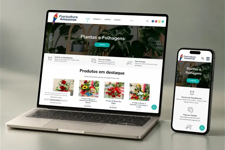 Prévia do projeto Floricultura Amazonas, Website