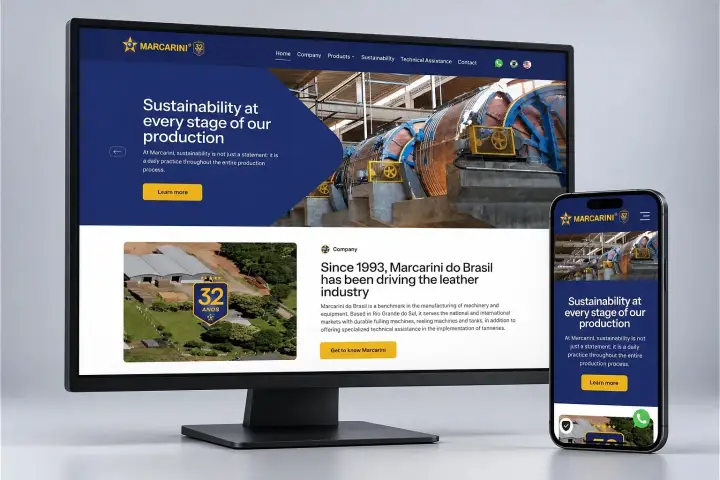 Prévia do projeto Marcarini, Website