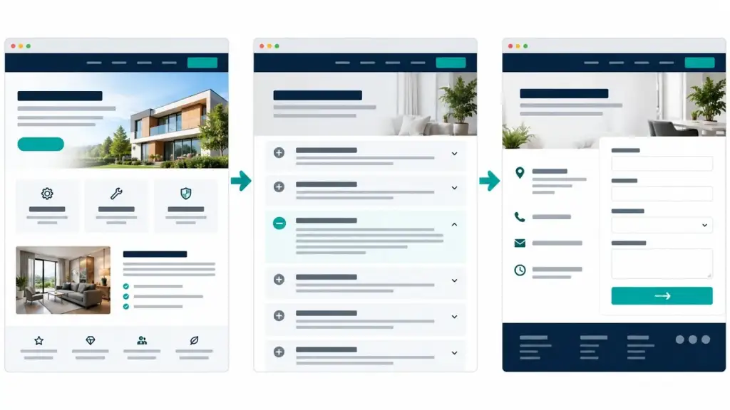 O site da empresa ajuda o cliente a escolher o próximo passo