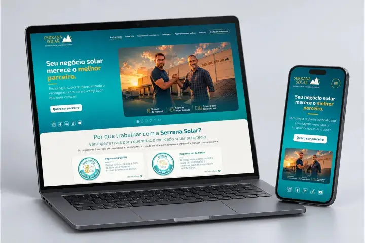 Prévia do projeto Serrana Solar, Website