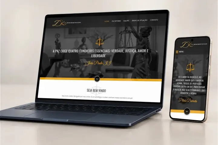 Prévia do projeto Denise Kempf Advocacia, Website
