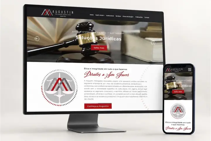 Prévia do projeto Augustin Advogados, Website