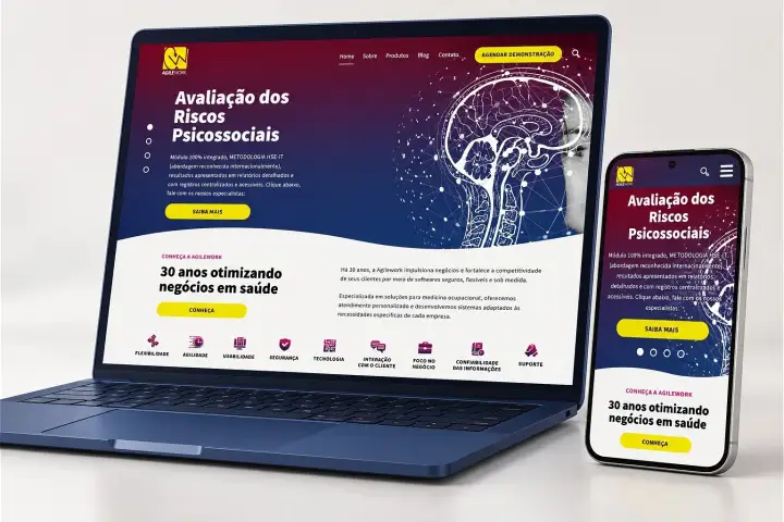 Prévia do projeto Agilework, Website